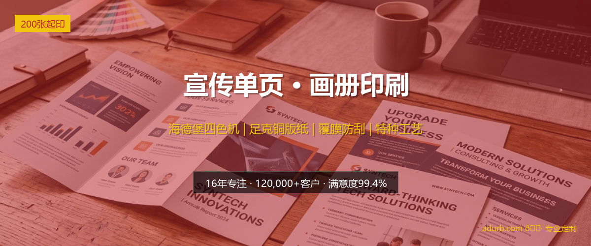 宣传单页 / 画册印刷实拍效果图